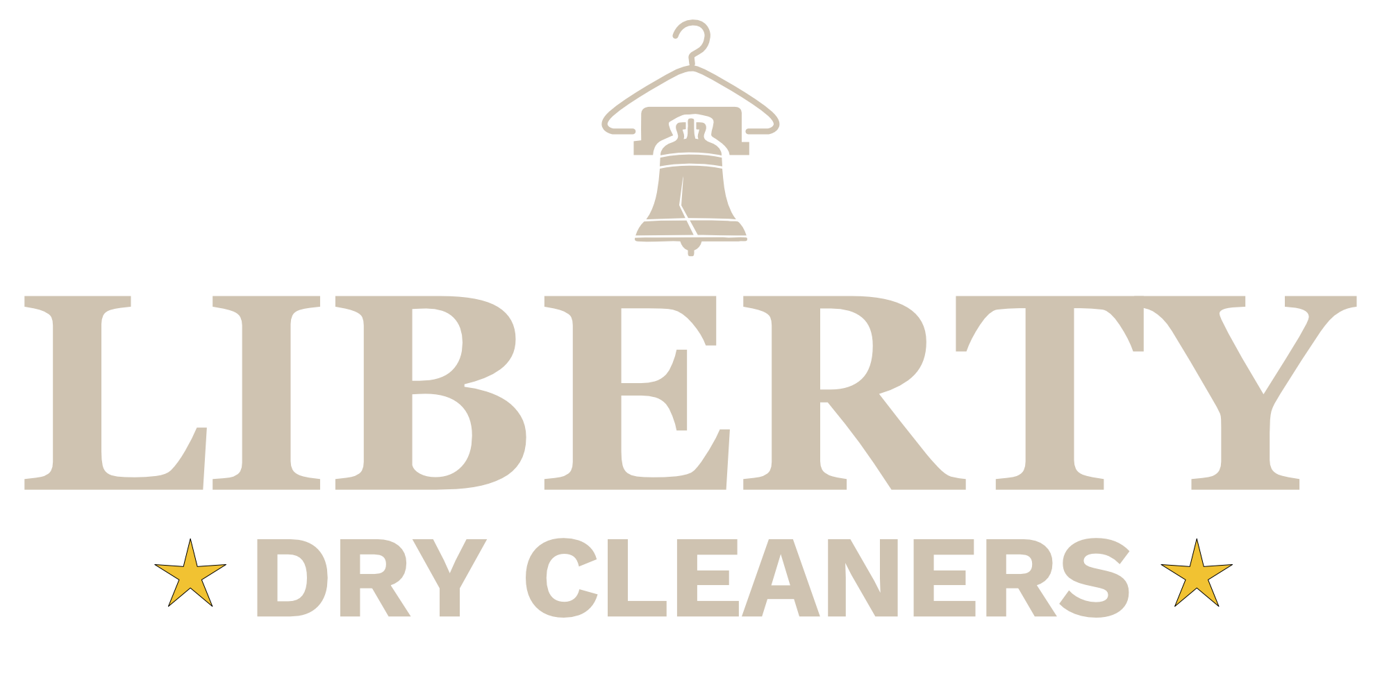 Logo for Liberty Dry Cleaners with the word 